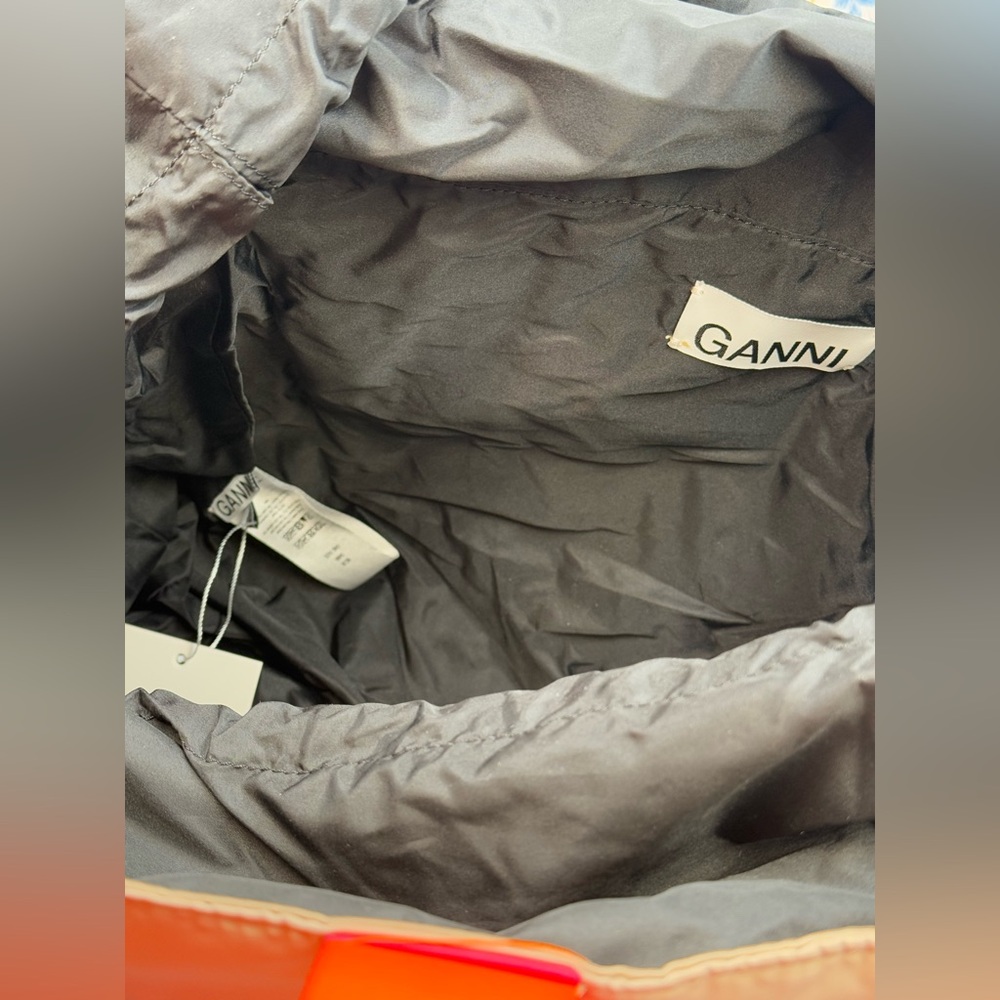 🆕 GANNI 🧿 NWT Medium Recycled Tech Tote, Tan & Orange - Picture 9 of 11